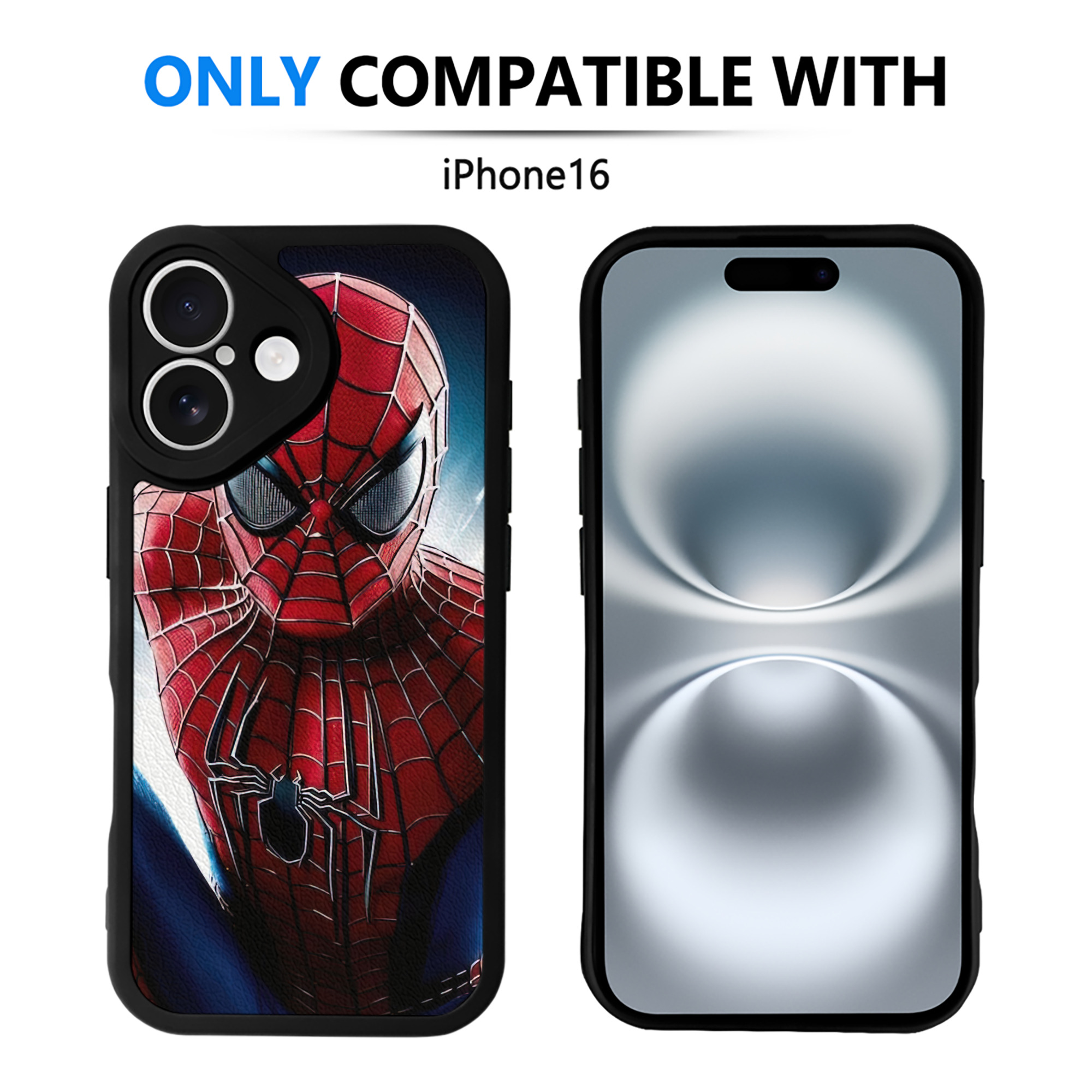 Spider Man スパイダーマン 【iPhone 16シリーズ対応】シリコンスマホケース（レザー調） 材質：シリコン